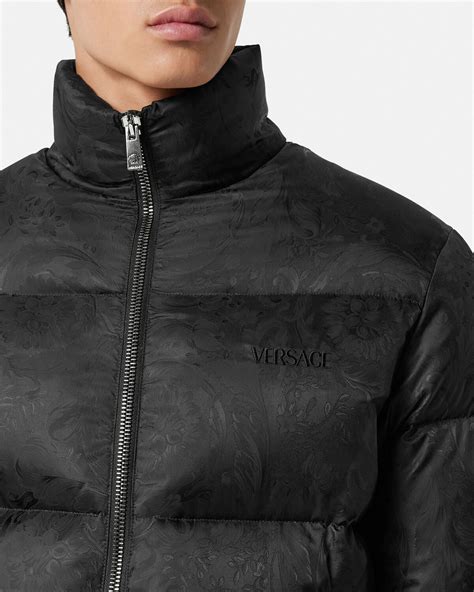 versace black puffer jacket|versace jacket sale.